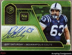 Jeff Saturday [Neon] #SS-JSA Football Cards 2020 Panini Elements Steel Signatures Prices
