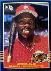 Vince Coleman #54 Baseball Cards 1985 Donruss Highlights Prices