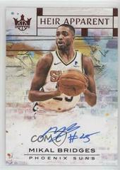 Mikal Bridges [Ruby] #MKB Basketball Cards 2018 Panini Court Kings Heir Apparent Autographs Prices