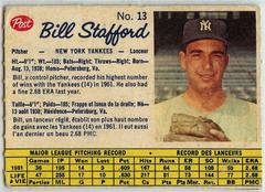 Bill Stafford [Hand Cut] Baseball Cards 1962 Post Canadian Prices