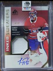 Carey Price [Patch] #IS-CP Hockey Cards 2021 SP Game Used Inked Sweaters Autograph Prices