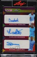 Adedire Mebude , Carlos Borges , Daniel Ogwuru [Purple] Soccer Cards 2022 Leaf Vivid Triple Autographs Prices