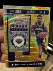 Zion Williamson [Variation Gold Wave] Basketball Cards 2019 Panini Contenders Optic Prices