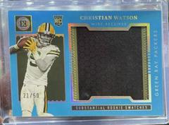 Christian Watson [Sapphire] #SS-16 Football Cards 2022 Panini Encased Substantial Rookie Swatches Prices