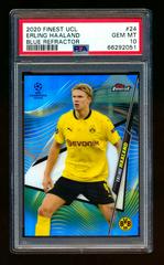 Erling Haaland [Blue Refractor] Soccer Cards 2020 Topps Finest UEFA Champions League Prices