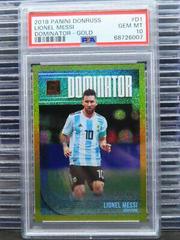 Lionel Messi [Gold] Soccer Cards 2018 Panini Donruss Dominator Prices
