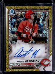Austin Hendrick [Gold Shimmer Refractor] Baseball Cards 2021 Bowman Chrome Prospect Autographs Prices