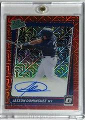 Jasson Dominguez [Red Mojo] #RPS-JD Baseball Cards 2021 Panini Donruss Optic Rated Prospect Signatures Prices