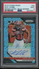 Nick Chubb [Blue Shimmer] #13 Football Cards 2018 Panini Prizm Rookie Autographs Prices