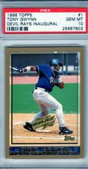 Tony Gwynn [Devil Rays Inaugural] #1 Baseball Cards 1998 Topps Prices