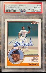 Torii Hunter Baseball Cards 2018 Topps Update 1983 Baseball Autographs Prices