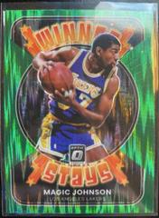Magic Johnson [Green Shock] #16 Basketball Cards 2021 Panini Donruss Optic Winner Stays Prices