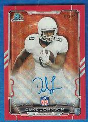 Duke Johnson [Red Wave] Football Cards 2015 Bowman Chrome Rookie Refractor Autographs Prices