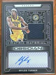 Myles Turner [Purple] Basketball Cards 2021 Panini Obsidian Matrix Material Autographs Prices