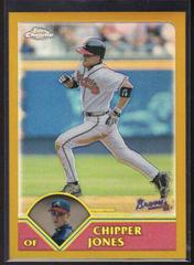 Chipper Jones [Gold Refractor] #222 Baseball Cards 2003 Topps Chrome Prices