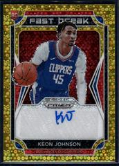 Keon Johnson [Gold] Basketball Cards 2021 Panini Prizm Fast Break Rookie Autographs Prices