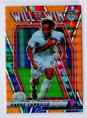 Andre Carrillo [Orange Fluorescent] Soccer Cards 2021 Panini Mosaic Road to FIFA World Cup Will to Win Prices