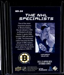 Johnny Bucyk #NS-24 Hockey Cards 2022 Upper Deck NHL Specialists Prices