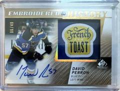 David Perron [Autograph] Hockey Cards 2021 SP Game Used Embroidered in History Prices