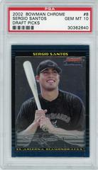 Sergio Santos Baseball Cards 2002 Bowman Chrome Draft Picks Prices
