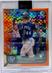 Julio Rodriguez [X Orange] #48 Baseball Cards 2022 Bowman Chrome Prices