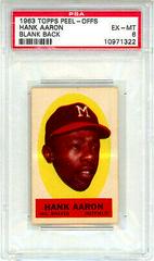 Hank Aaron [Blank Back] Baseball Cards 1963 Topps Peel Offs Prices