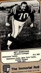 Art Donovan #25 Football Cards 1975 Fleer Hall of Fame Prices