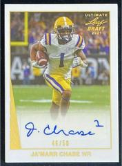 Ja'Marr Chase [Gold Auto] Football Cards 2021 Leaf Ultimate Draft Prices