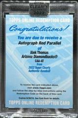 Alek Thomas [Red] #CAA-AT Baseball Cards 2022 Topps Clearly Authentic Autographs Prices