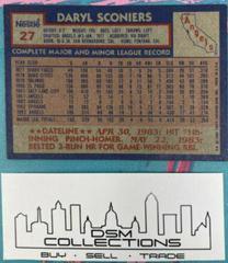 Daryl Sconiers #27 Baseball Cards 1984 Topps Nestle Prices