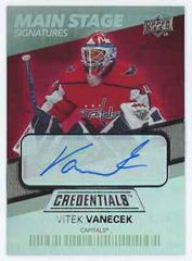 Vitek Vanecek Hockey Cards 2021 Upper Deck Credentials Main Stage Signatures Prices