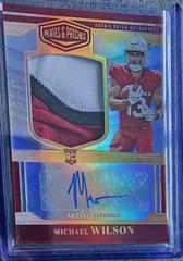 Michael Wilson [Gold] #RPA-29 Football Cards 2023 Panini Plates and Patches Rookie Patch Autographs Prices