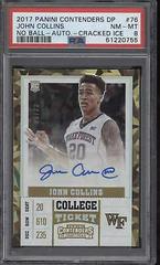 John Collins [No Ball Autograph Cracked Ice] #76 Basketball Cards 2017 Panini Contenders Draft Picks Prices