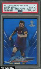 Lionel Messi [Autograph Blue Refractor] #1 Soccer Cards 2017 Topps Chrome UEFA Champions League Prices