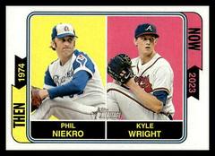Kyle Wright, Phil Niekro Baseball Cards 2023 Topps Heritage Then and Now Prices