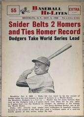 Snider Belts 2 #55 Baseball Cards 1960 NU Card Baseball Hi Lites Prices