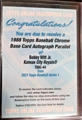Bobby Witt Jr. [Autograph] #T88C-44 Baseball Cards 2023 Topps Silver Pack 1988 Chrome Prices
