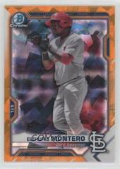 Elehuris Montero [Orange Refractor] Baseball Cards 2021 Bowman Sapphire Prices