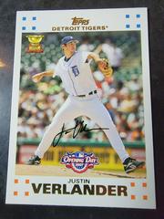 Justin Verlander [Gold] Baseball Cards 2007 Topps Opening Day Prices