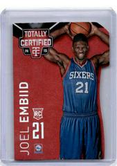 Joel Embiid [Mirror Platinum Red Die Cut] #143 Basketball Cards 2014 Panini Totally Certified Prices