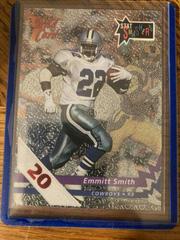 Emmitt Smith [Promo 20 Stripe] Football Cards 1992 Wild Card Stat Smashers Prices
