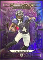 Zay Flowers [Purple Flood Electric Etch FOTL] #107 Football Cards 2023 Panini Obsidian Prices