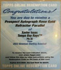 Xavier Isaac [Rose Gold] #PA-XI Baseball Cards 2023 Bowman Sterling Prospect Autograph Prices