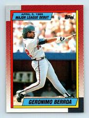 Geronimo Berroa #17 Baseball Cards 1990 Topps Major League Debut Prices