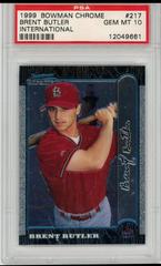 Brent Butler #217 Baseball Cards 1999 Bowman Chrome International Prices