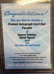 Spencer Torkelson [Red] #FA-ST Baseball Cards 2022 Topps Gold Label Framed Autographs Prices