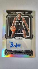 Blake Wesley #RP-BWA Basketball Cards 2022 Panini Prizm Rookie Penmanship Autographs Prices