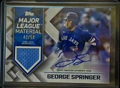 George Springer #MLMA-GS Baseball Cards 2022 Topps Major League Material Autographs Prices