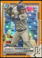 Heriberto Hernandez [Orange Refractor] #BDC-100 Baseball Cards 2021 Bowman Draft Chrome Prices