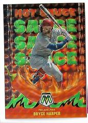 Bryce Harper [Green Fluorescent] Baseball Cards 2022 Panini Mosaic Hot Sauce Prices